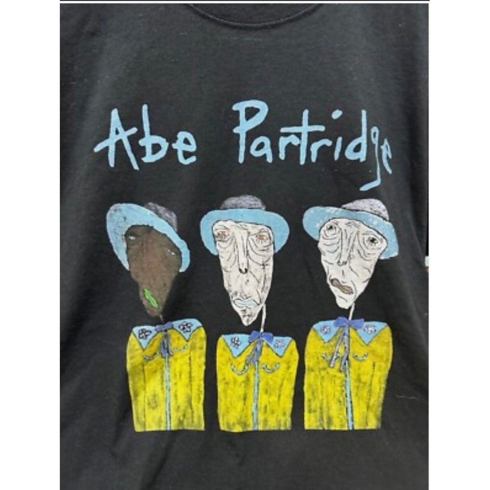 vtg‎ jerzees abe patridge black graphic tee medium